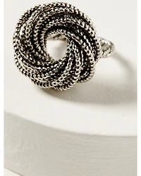 Shyanne Women's Soleil Silver Rope Statement Ring