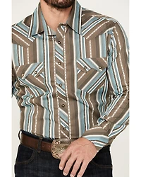 Rock & Roll Denim Men's Serape Striped Print Long Sleeve Pearl Snap Western Shirt