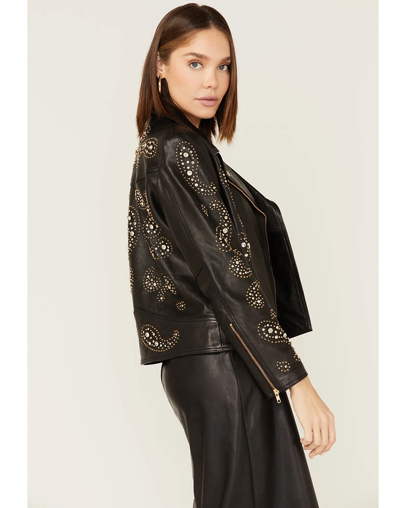 Boot Barn X Understated Leather Rhinestone Moto Jacket
