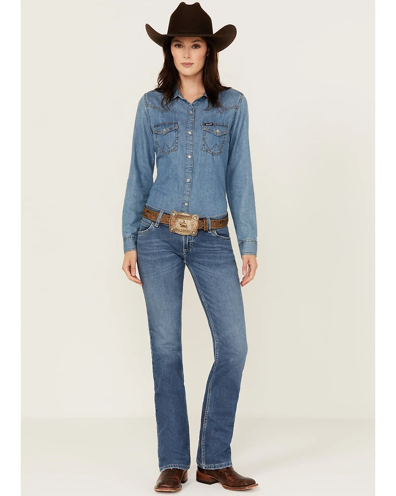 Wrangler Retro Women's Sadie Medium Wash Low Rise Stretch Bootcut Jeans