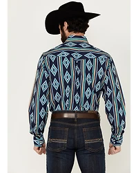 Roper Men's Vintage Southwestern Striped Print Long Sleeve Pearl Snap Western Shirt