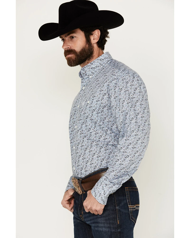 Wrangler Men's Classics Paisley Print Long Sleeve Button-Down Western Shirt