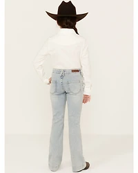 Rock & Roll Denim Girls' Light Wash Smile Pocket Trousers