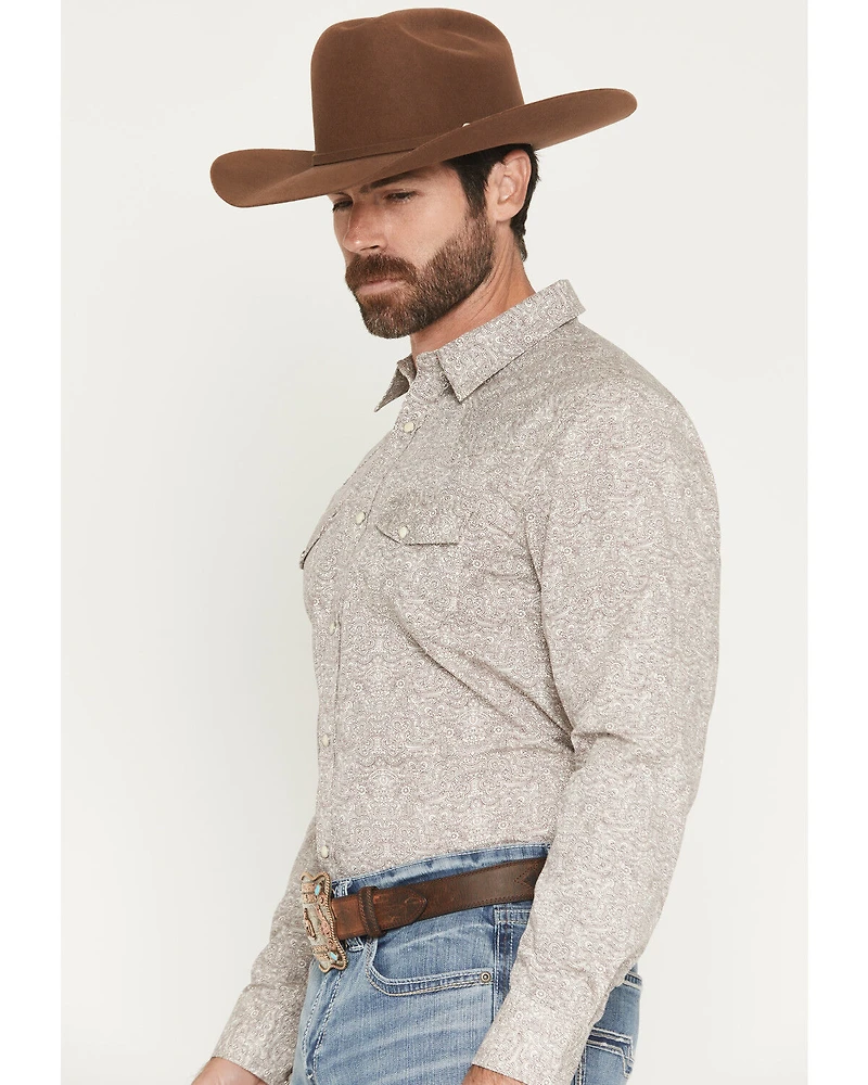 Gibson Trading Co Men's Mind Trap Paisley Print Long Sleeve Snap Western Shirt