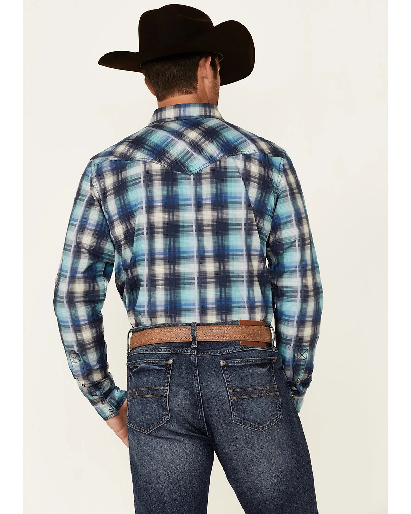 Cody James Men's Mission Large Plaid Long Sleeve Snap Western Shirt - Big & Tall