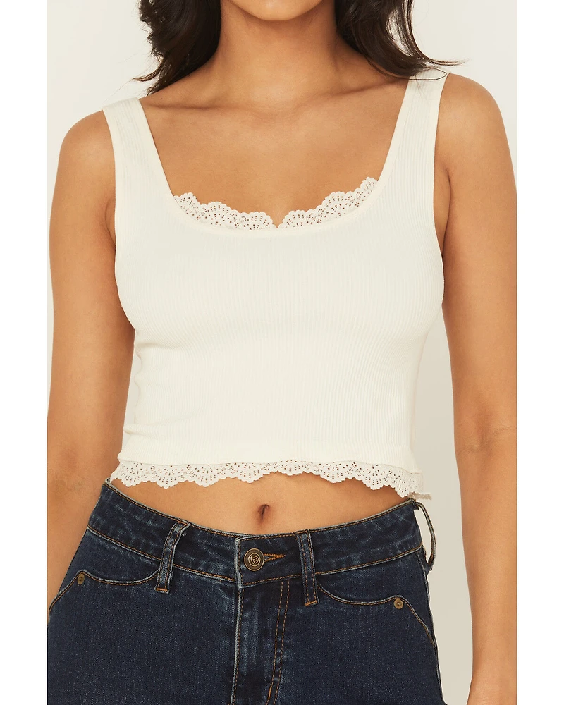 Fornia Women's Lace Trim Tank Top