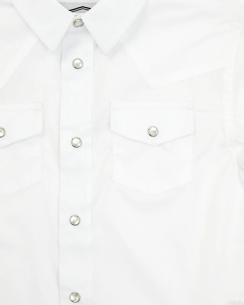Gibson Trading Co Toddler Boys' Solid Short Sleeve Pearl Snap Western Shirt