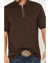 RANK 45® Men's Rigged Solid Zipper Polo