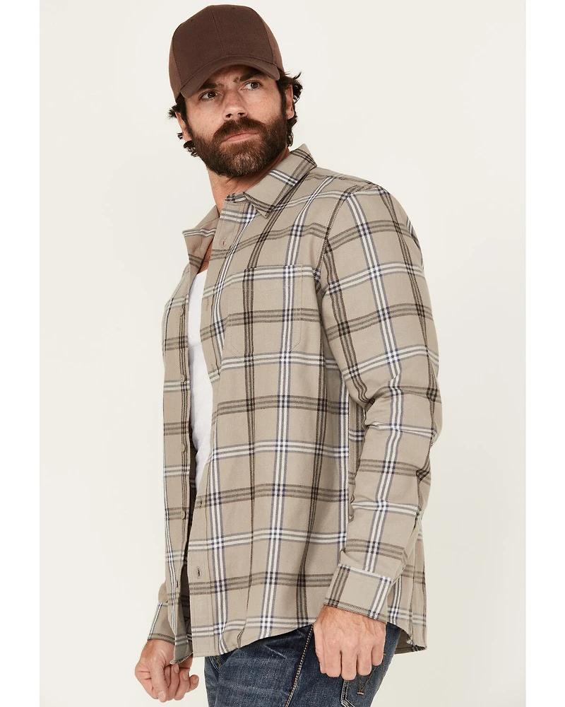 Brothers and Sons Men's Johnson Plaid Print Long Sleeve Button-Down Western Shirt