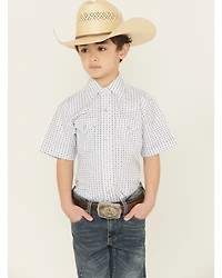 Ely Walker Boys' Geo Print Short Sleeve Snap Western Shirt