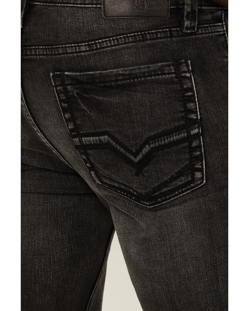Moonshine Spirit Men's Rocky Mountain Black Wash Slim Stretch Denim Jeans