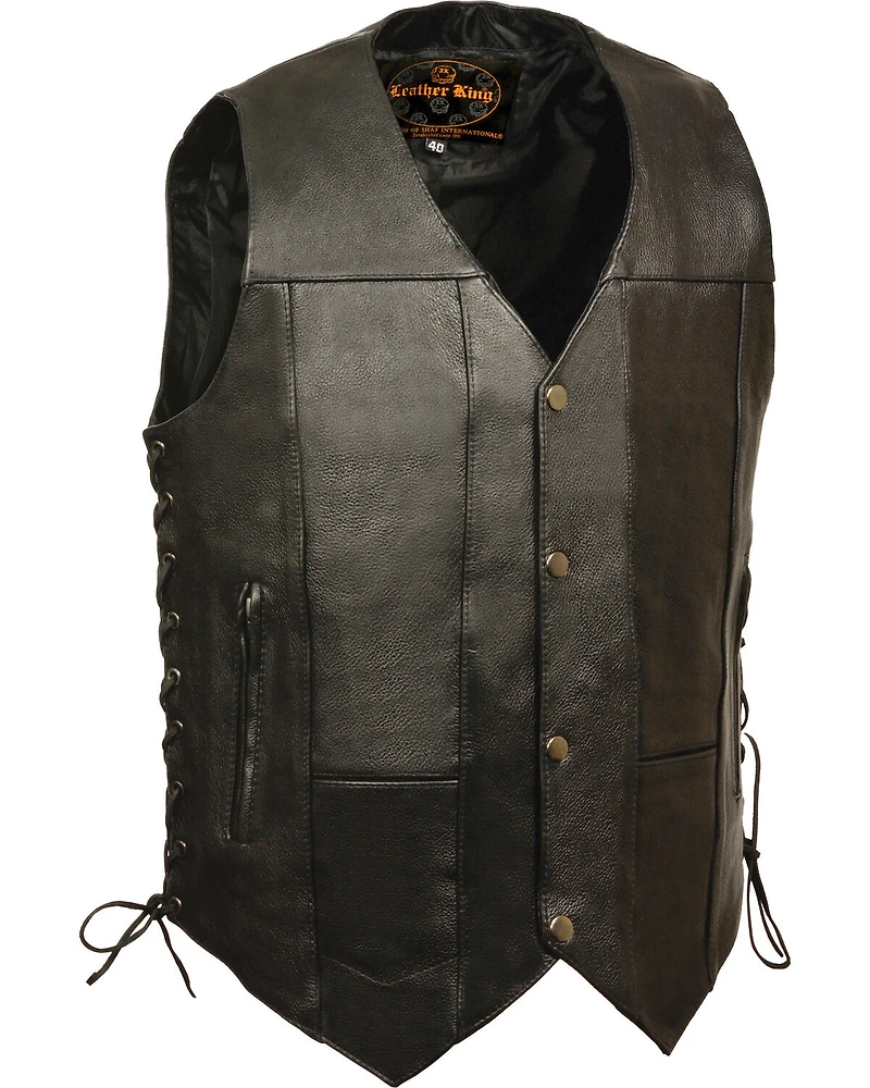 Milwaukee Leather Men's 10 Pocket Side Lace Vest - Big