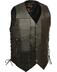 Milwaukee Leather Men's 10 Pocket Side Lace Vest - Big