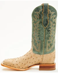 Justin Men's Chisolm Exotic Ostrich Western Boots - Broad Square Toe