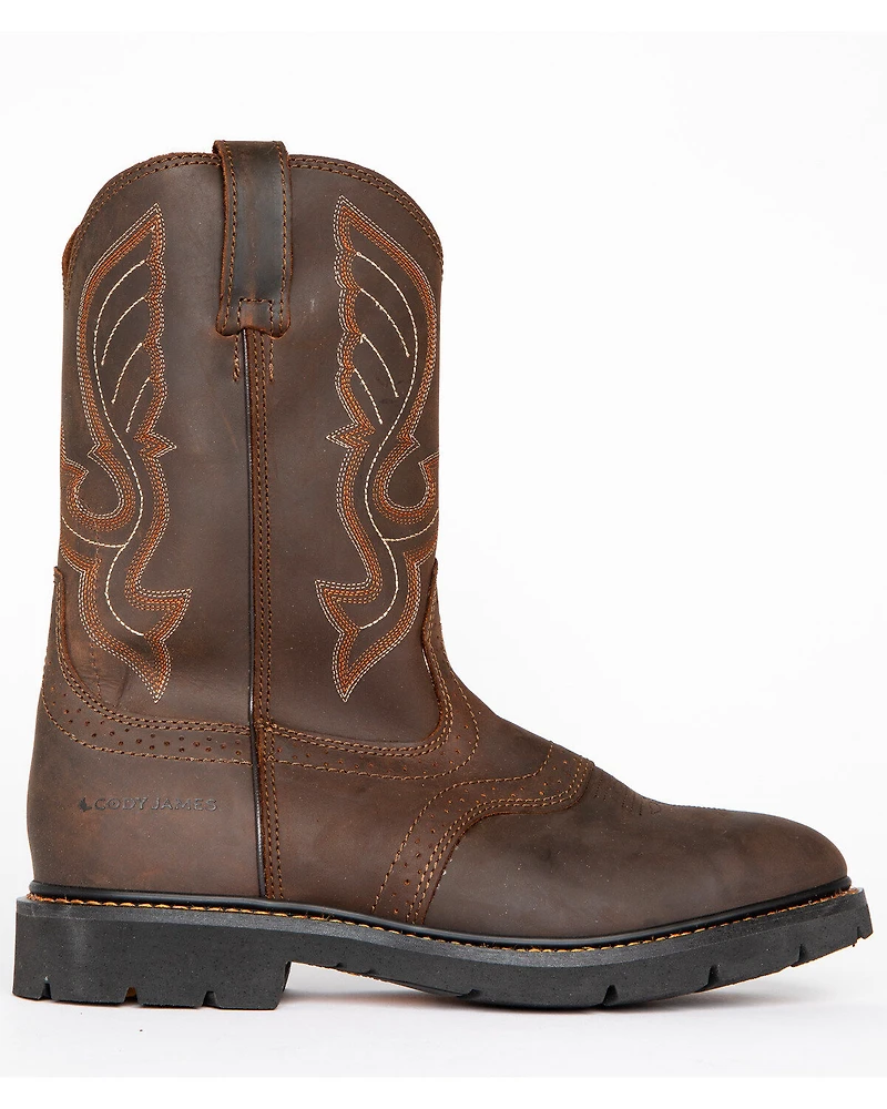 Cody James Men's Mustang Western Pull-On Work Boots - Soft Toe