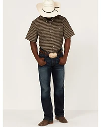 RANK 45® Men's Steer Small Plaid Print Short Sleeve Button-Down Western Shirt