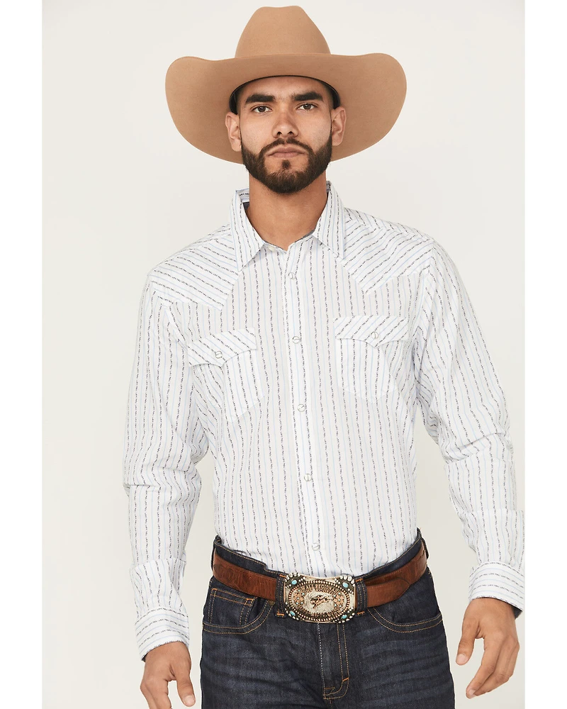 Cody James Men's Wild West Striped Long Sleeve Snap Western Shirt