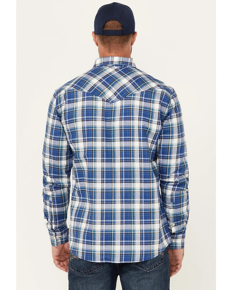 Cody James Men's FR Plaid Print Long Sleeve Pearl Snap Flannel Work Shirt