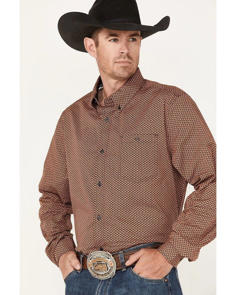 RANK 45® Men's Anvil Geo Print Button-Down Western Shirt