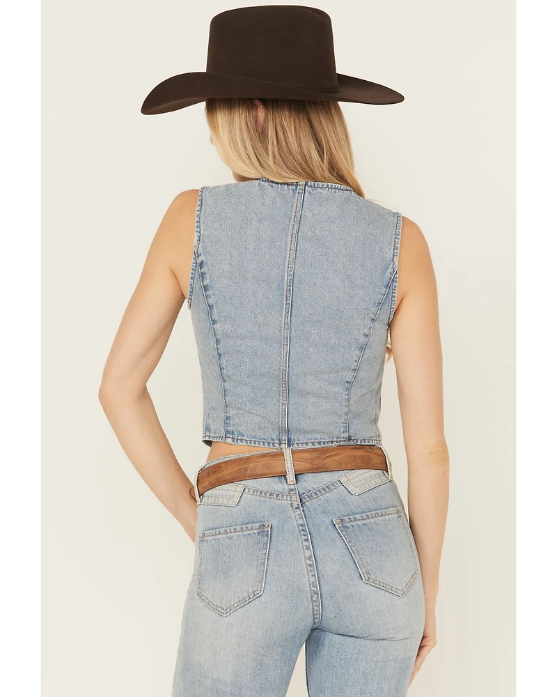 26 International Women's Heart Pocket Denim Vest