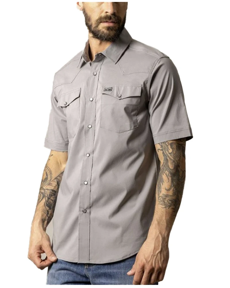 Kimes Ranch Men's Rio Solid Short Sleeve Button-Down Performance Shirt