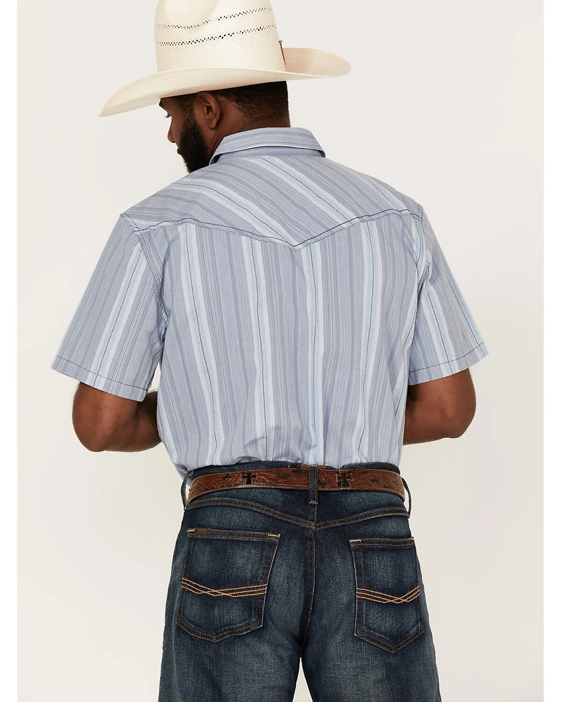 Cody James Men's Springs Vertical Stripe Short Sleeve Snap Western Shirt