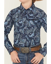 Cody James Boys' Westward Paisley Print Long Sleeve Snap Western Shirt