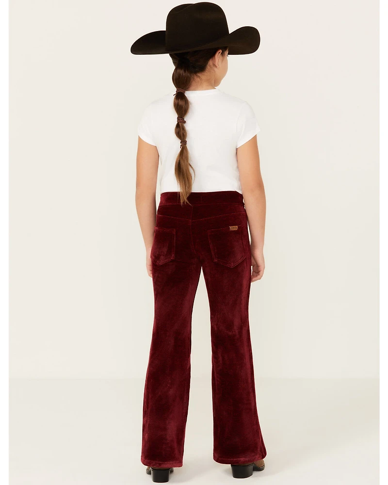 Rock & Roll Denim Girls' Velvet Stretch Button Flare Jeans