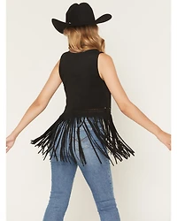 Idyllwind Women's Whitsett Faux Suede Fringe Sleeveless Tank top