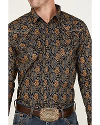 Cody James Men's Vaquero Paisley Print Long Sleeve Snap Western Shirt