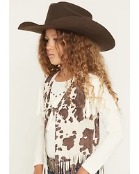 Shyanne Girls' Cora Cow Print Faux Suede Tie Vest