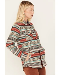 Panhandle Women's Southwestern Stripe Print Shacket