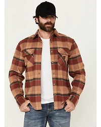 Brixton Men's Bowery Heavyweight Plaid Print Long Sleeve Snap Stretch Flannel Shirt
