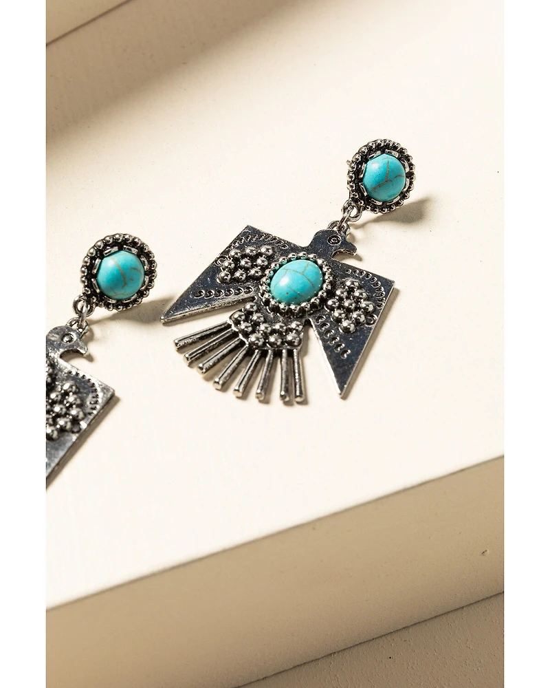 Idyllwind Women's Turquoise Beaded Thunderbird Earrings