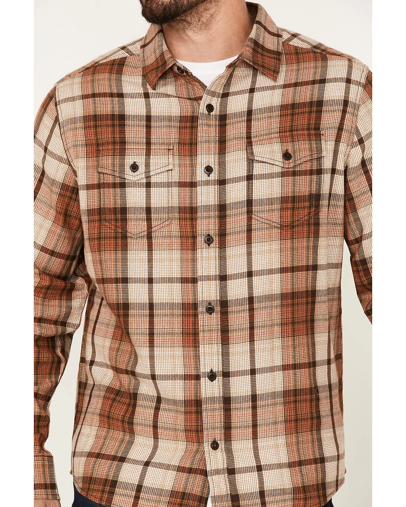 Brothers and Sons Men's Plaid Print Long Sleeve Button Down Flannel Shirt