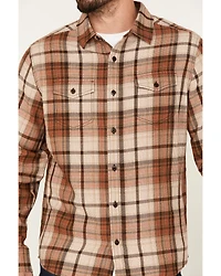 Brothers and Sons Men's Plaid Print Long Sleeve Button Down Flannel Shirt