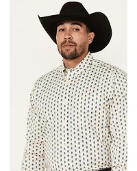 Cody James Men's Gunsmoke Striped Print Long Sleeve Button-Down Stretch Western Shirt