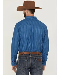 RANK 45® Men's Bulldogger Dobby Geo Button-Down Western Shirt