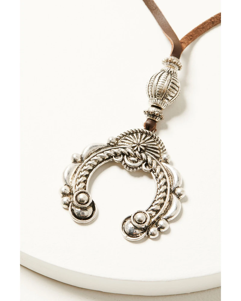 Shyanne Women's Juniper Sky Squash Blossom Pendant Necklace
