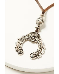 Shyanne Women's Juniper Sky Squash Blossom Pendant Necklace