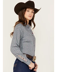 Cinch Women's Southwestern Long Sleeve Button-Down Western Shirt