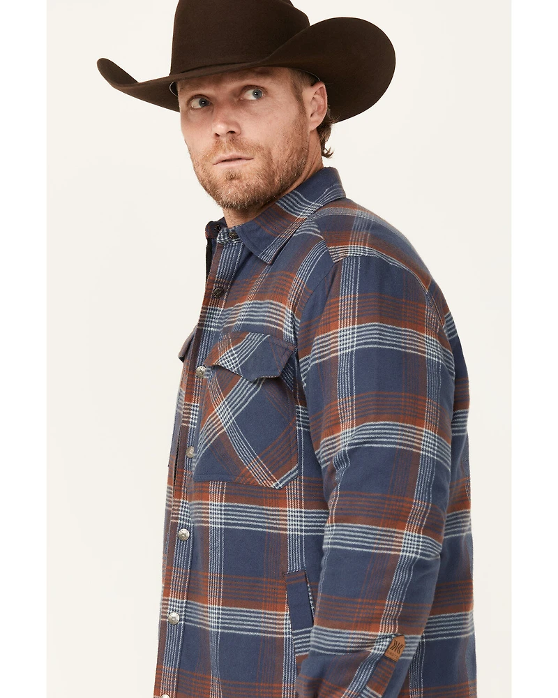 Dakota Grizzly Men's Quilted Tobias Ripstop Plaid Print Snap Flannel Jacket