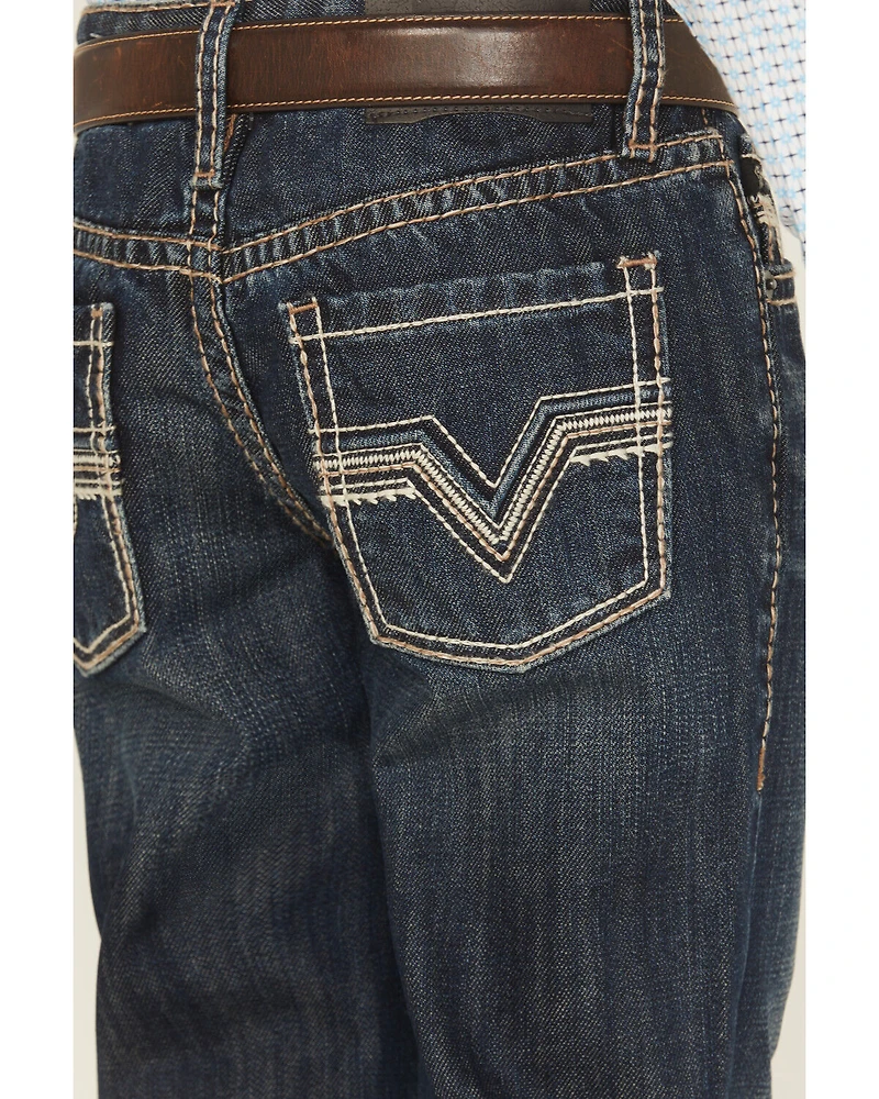 Rock & Roll Denim Boys' Dark Wash Raised Bootcut Jeans