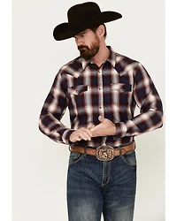 Cody James Men's Uncle Sam Plaid Print Long Sleeve Snap Western Shirt