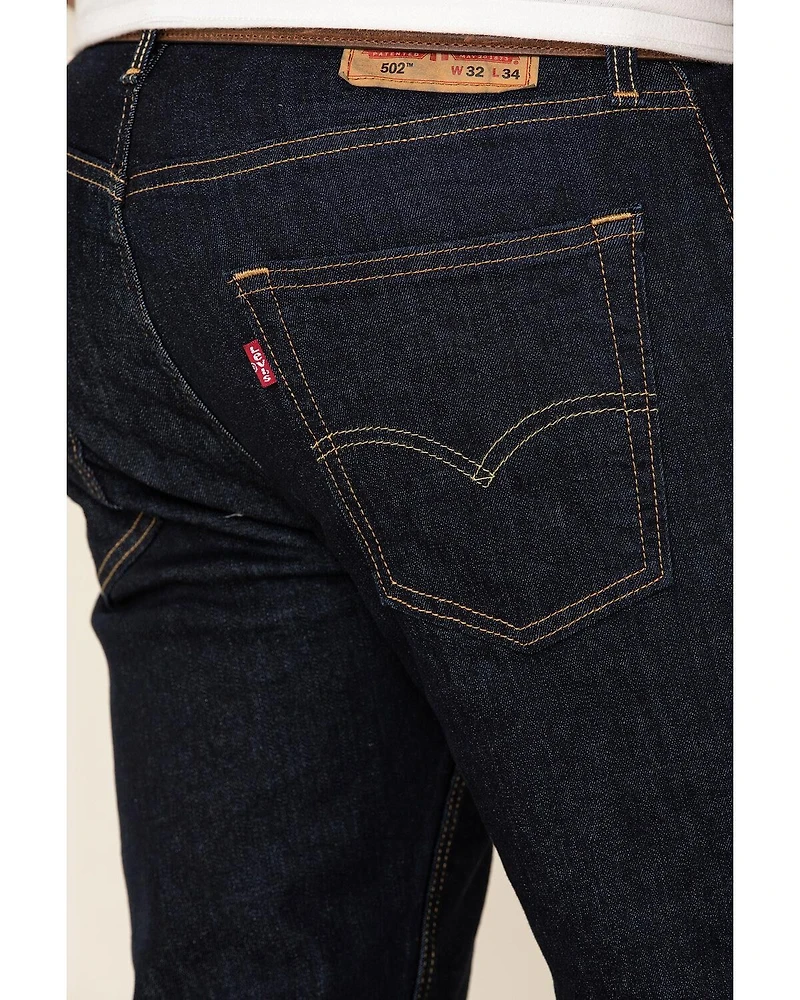 Levi's Men's 502 Dark Hollow Rinse Tapered Stretch Regular Straight Leg Jeans