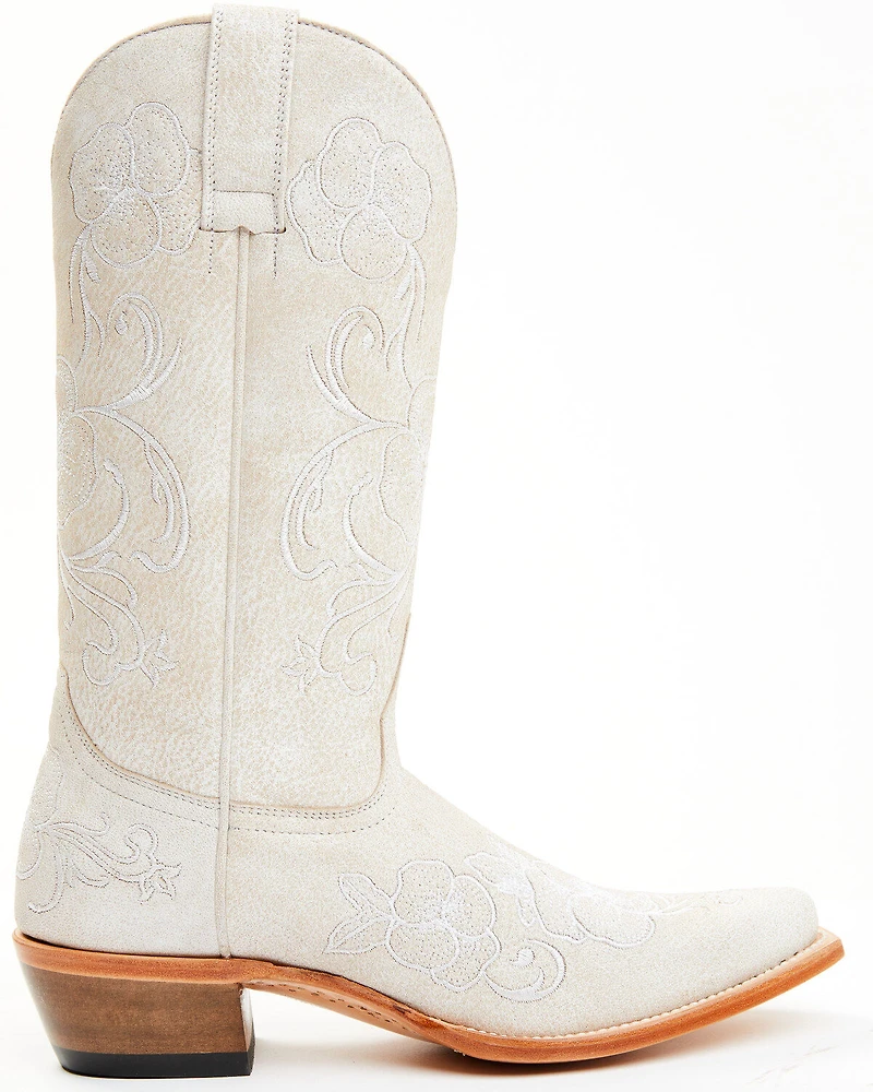 Shyanne Women's Lasy Floral Embroidered Western Boots - Snip Toe