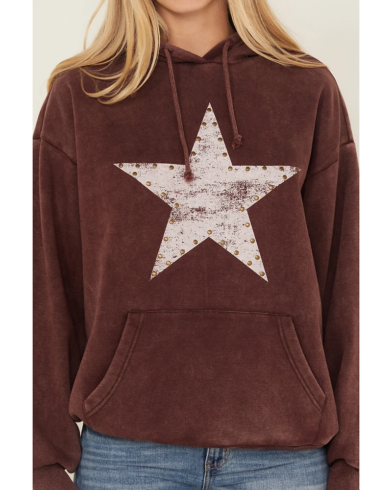Youth Revolt Women's Studded Star Graphic Hoodie