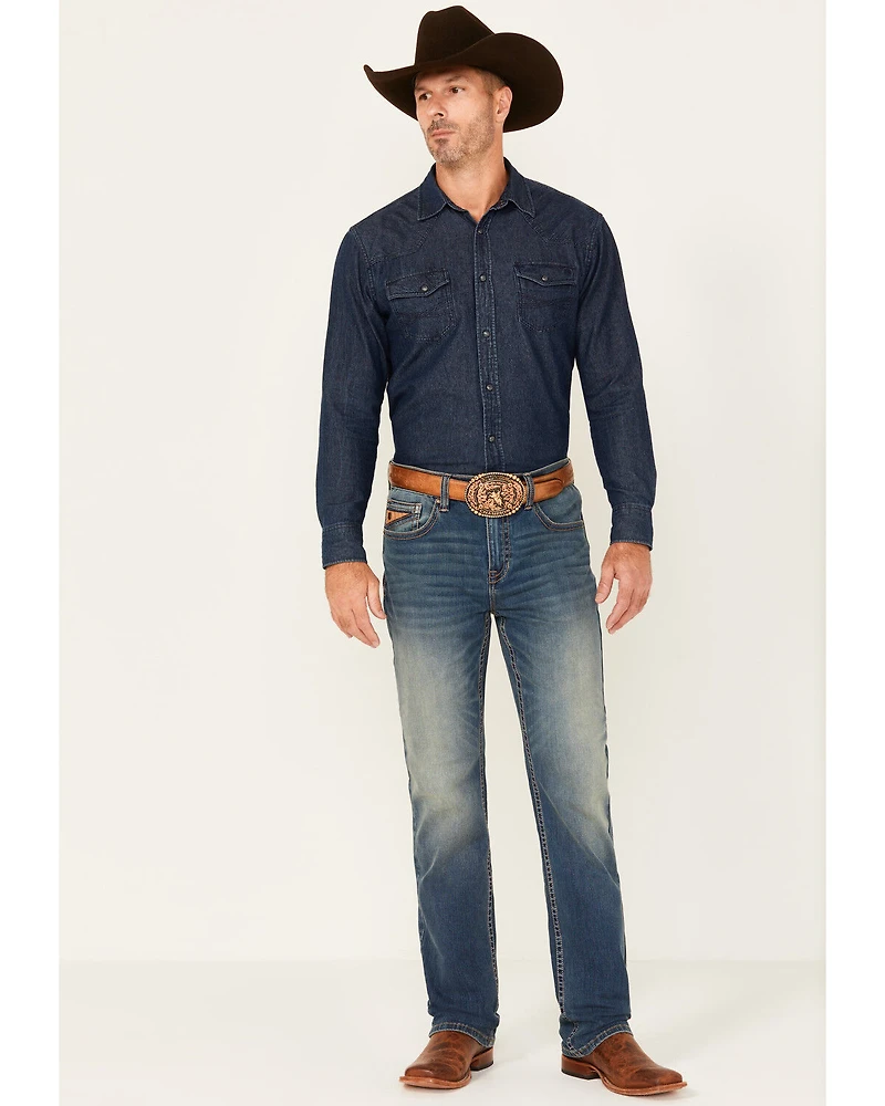 RANK 45® Men's Sidewinder Wash Ambush Slim Straight 4-Way Stretch Denim Performance Jeans - Tall