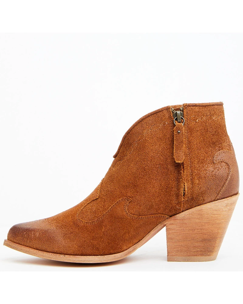 Shyanne Women's Jodi Suede Leather Booties - Round Toe