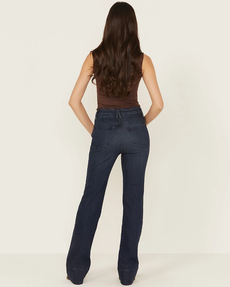 Good American Women's Classic Dark Wash High Rise Bootcut Stretch Denim Jeans